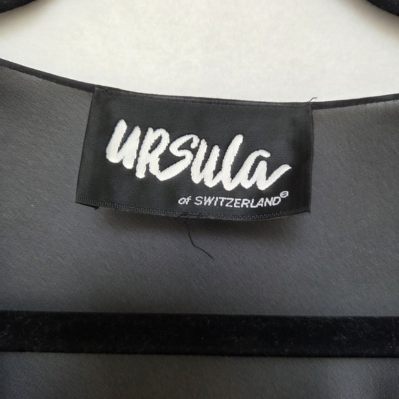 Ursula Of Switzerland  Black Sheer Women's Top Open Front Jacket Topper Medium - Picture 5 of 5